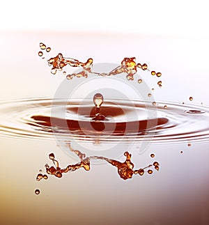 Color waterdrops collide each other