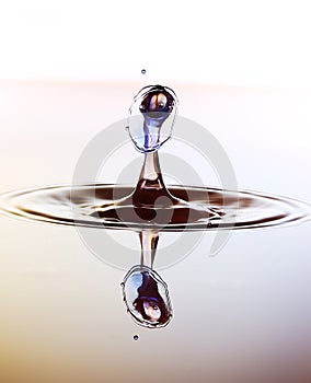 Color waterdrops collide each other