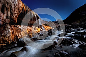 Color waterfall of Qilian Mountain