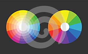 Color wheel with 12 colors in gradiation