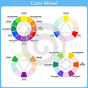 Color Wheel Worksheet - Red Blue Yellow color