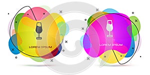 Color Wine glass icon isolated on white background. Wineglass sign. Abstract banner with liquid shapes. Vector