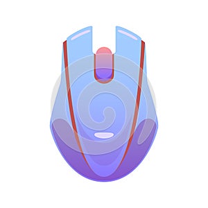 Color wireless mouse, flat vector pc mouse in delicate lilac colors, modern design isolated illustration