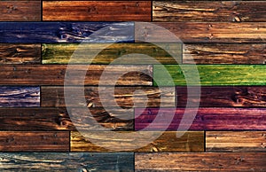 Color Wood Planck Wall Background