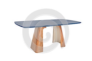 Color wooden modern Table on white background