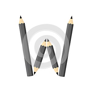 Color wooden pencils concept by Rearrange the letters W