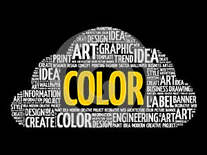 COLOR word cloud, creative concept