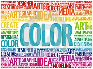 COLOR word cloud, creative concept