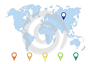 Color world map vector modern.