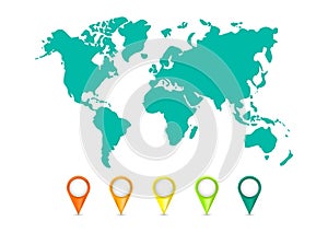 Color world map vector modern.