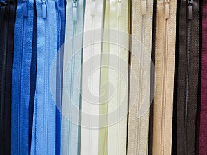 Zipper. Coloured zipper the background.
