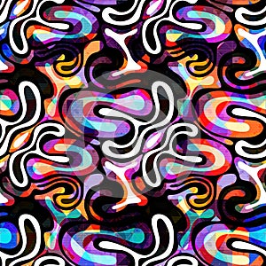 Colorabstract ethnic seamless pattern in graffiti style with elements of urban modern style bright quality illustration for your