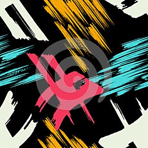 Colorabstract ethnic seamless pattern in graffiti style with elements of urban modern style bright quality illustration for your