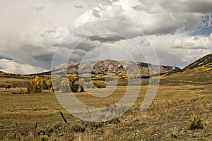 Colorado Autumn pasture and mountains