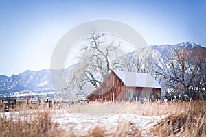 Colorado barn in the snow