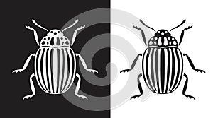 Colorado beetle logo. Isolated colorado beetle on white background