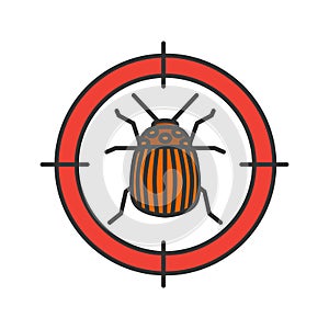 Colorado beetle target color icon