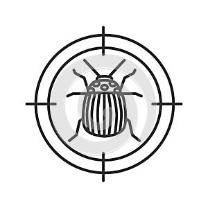 Colorado beetle target linear icon