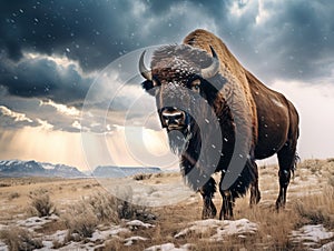 Ai Generated illustration Wildlife Concept of Colorado Bison