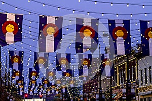 Colorado Flags on Larimer Square Denver