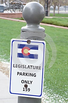 Colorado Legislature Parking Sign photo