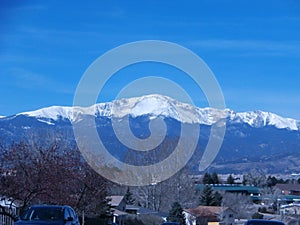 Colorado mountains capped in snow