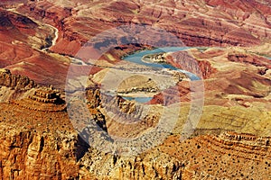 Colorado river bends in the Grand Canyon