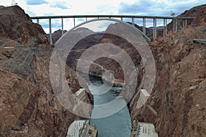Colorado river bridge bypass view from the Hoover Dam