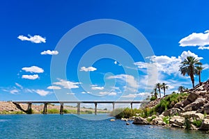 Colorado River Bridge under blue sky