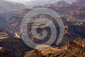 Colorado River Cuts through Layers of the Grand canyon