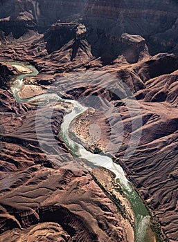 Colorado River in Grand Canyon (aerial view from helicopter