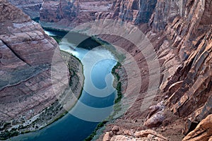 Colorado River in Grand Canyon. Panoramic Horeseshoe Bend. Canyon Adventure Travel Relax Concept. Horseshoe Bend in Page