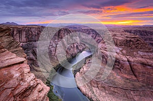 Colorado River, Horseshoe Bend at Sunset