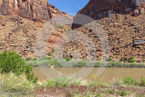 Colorado River between Moab and Cisco, Utah on a sunny day in early summer