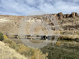 Colorado River and mountain in Fall