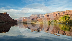 Colorado river rafters early morning near Lees Ferry, AZ.