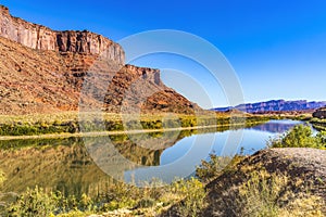 Colorado River Red Rock Canyon Reflection Moab Utah