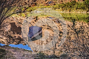 Colorado River Rock Canyon Reflection Moab Utah