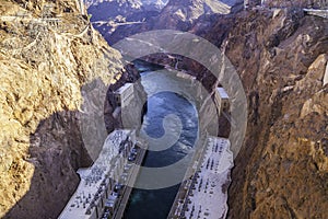 Colorado river seen from the Hoover dam, Nevada