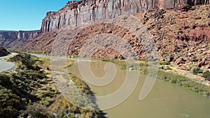 Colorado River view from a viewpoint of a drone