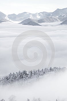 Colorado rockies frozen snow winter landscape