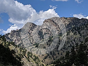 Colorado Rockies kisssing a clear blue sky