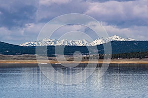 Colorado Rocky Mountain Scenic Beauty - Mt Antero left and Mt. Princeton right as seen from Antero Reservoir in the Collegiate