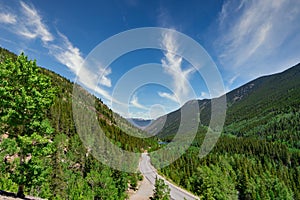 Colorado Rocky Mountains with Blue Clouds