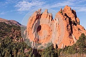 Colorado Scenic Beauty - Red Rock Formations at The Garden Of The Gods in Colorado Springs