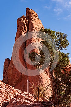 Colorado Scenic Beauty - Red Rock Formations at The Garden Of The Gods in Colorado Springs