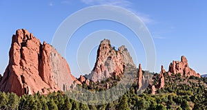 Colorado Scenic Beauty - Red Rock Formations at The Garden Of The Gods in Colorado Springs