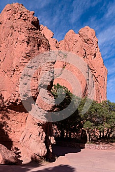 Colorado Scenic Beauty - Red Rock Formations at The Garden Of The Gods in Colorado Springs