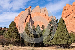 Colorado Scenic Beauty - Red Rock Formations at The Garden Of The Gods in Colorado Springs