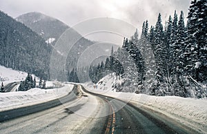 Colorado Snowy Mountain Road